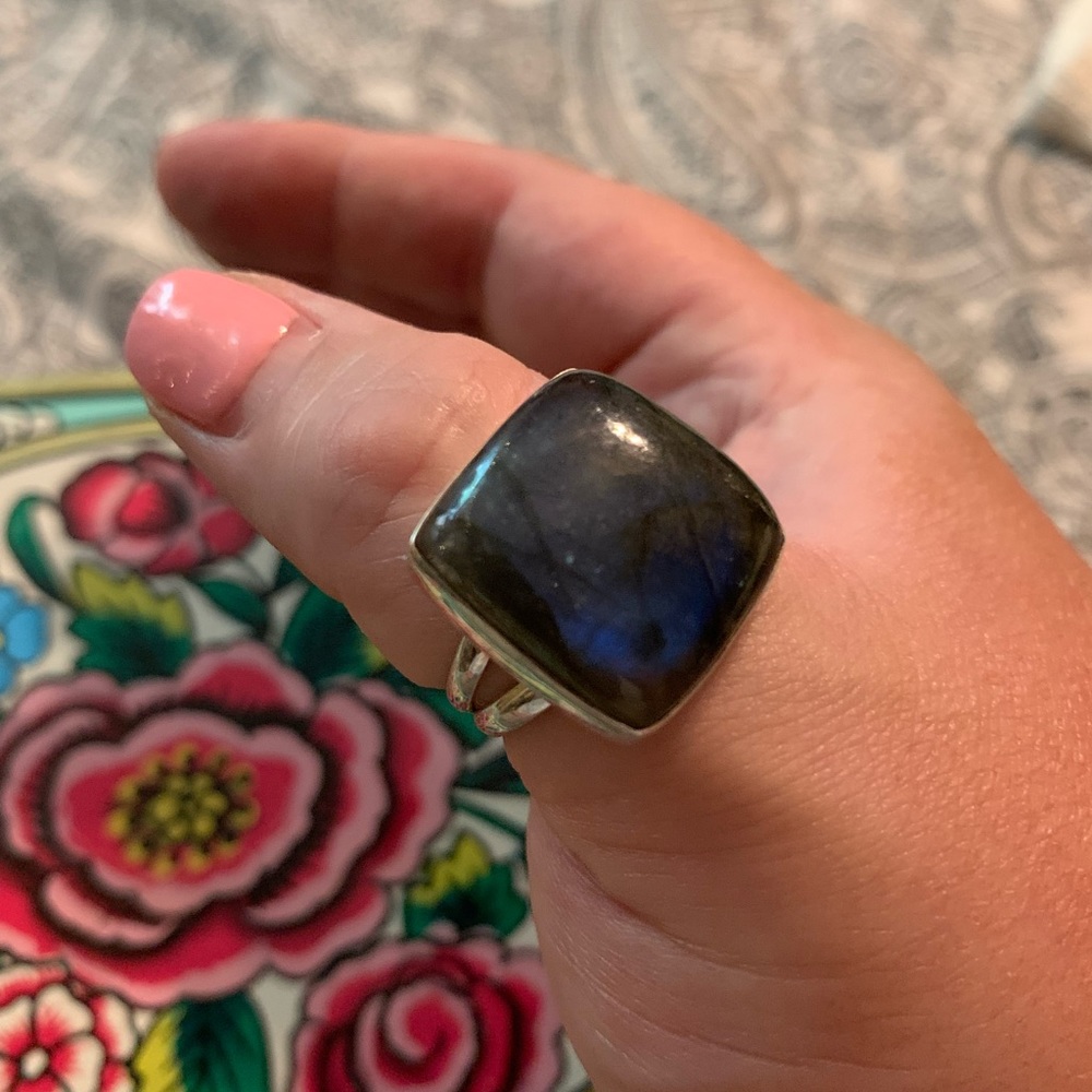 Sterling Silver Square Labradorite Ring - image 6